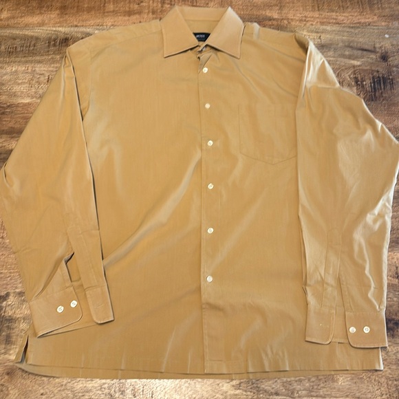 Hugo Boss Other - Hugo Boss Dress Shirt Mens Size 16 Mustard  Button Up Stretch Long Sleeve (7)